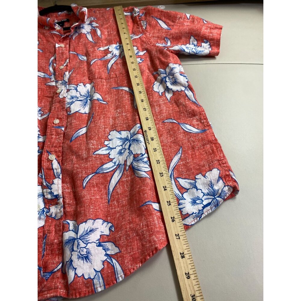 Lands End Linen‎ Hawaiian Shirt Men sz XL Short Sleeve Button Up Traditional Fit - Picture 8 of 14